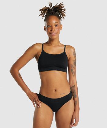 Dámské Bralette Gymshark Seamless Scoop Neck Černé | CZ 3163PJJ